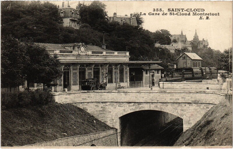 Carte postale ancienne Saint-Cloud La Gare France à Saint-Cloud