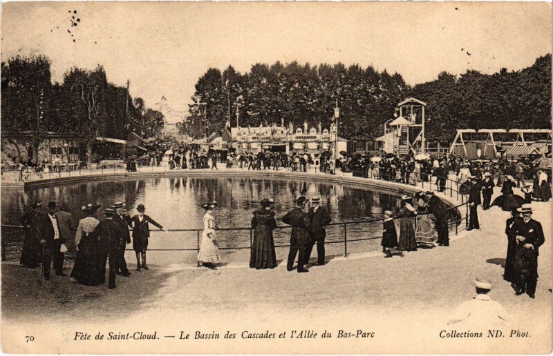 Carte postale ancienne Saint-Cloud Le Bassin des Cascades France à Saint-Cloud
