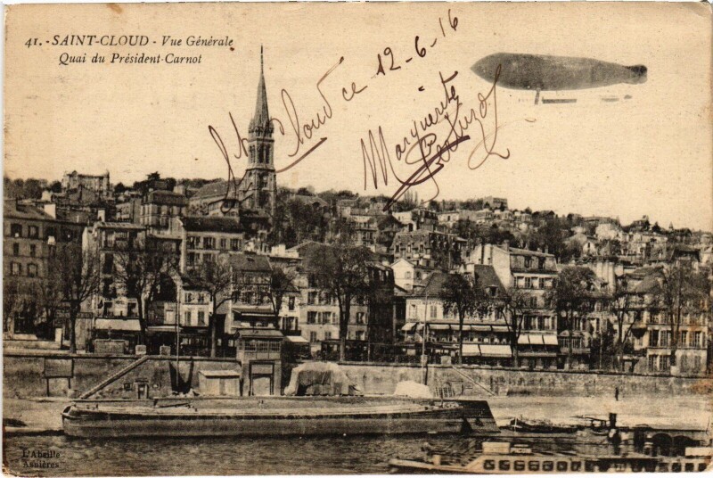 Carte postale ancienne Saint-Cloud Vue Generale, Quai du President Carnot France à Saint-Cloud