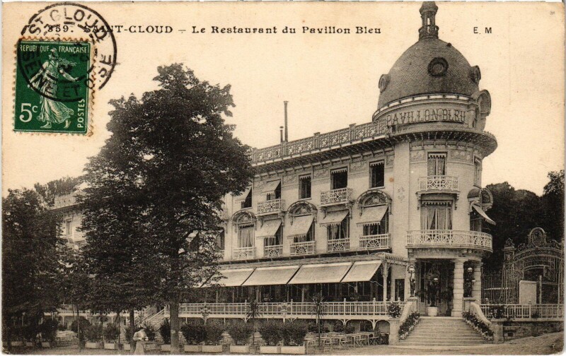 Carte postale ancienne Saint-Cloud Le Restaurant du Pavillon Bleu France à Saint-Cloud