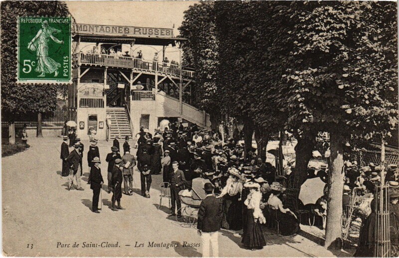 Carte postale ancienne Saint-Cloud Les Montagnes Russes France à Saint-Cloud