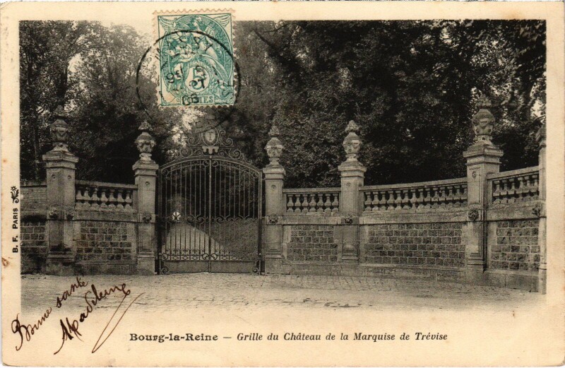Carte postale ancienne Bourg la Reine Grille du Chateau de la Marquise France à Bourg-la-Reine