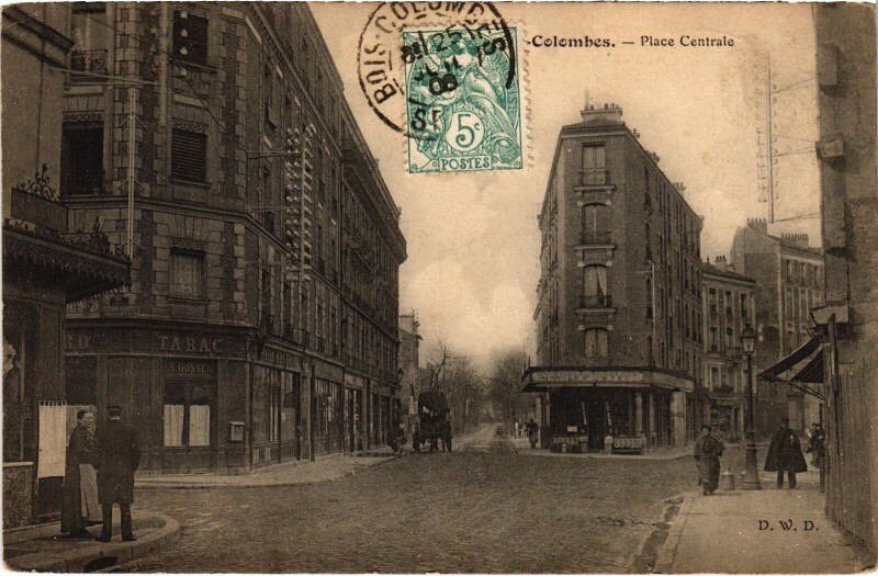 Carte postale ancienne Colombes Place Centrale France à Colombes