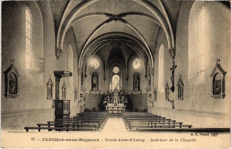 Carte postale ancienne Chatillon Interieur de la Chapelle France