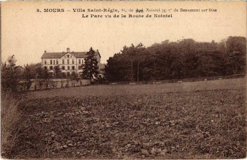 Carte postale ancienne Mours Le Parc vu de la Route, Villa Saint-Regis France à Mours