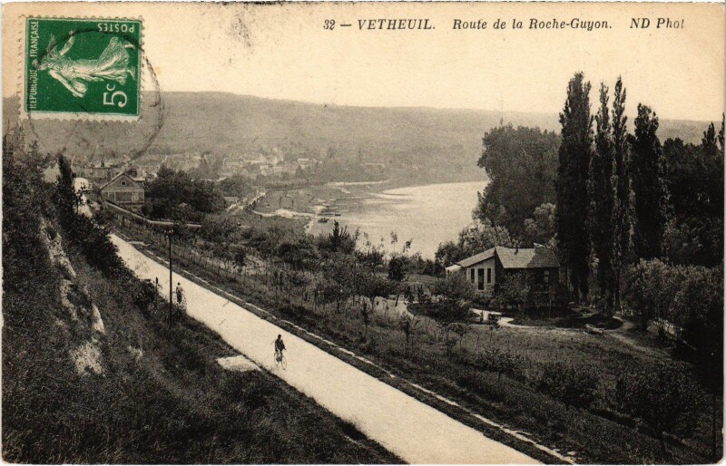 Carte postale ancienne Vetheuil Route de la Roche-Guyon France à La Roche-Guyon