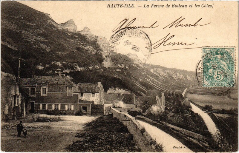Carte postale ancienne Haute-Isle La Ferme de Boileau et les Cotes France à Haute-Isle