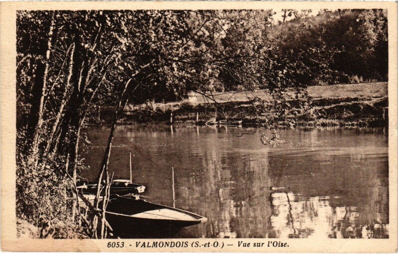 Carte postale ancienne Valmondois Vue sur l'Oise France à Valmondois