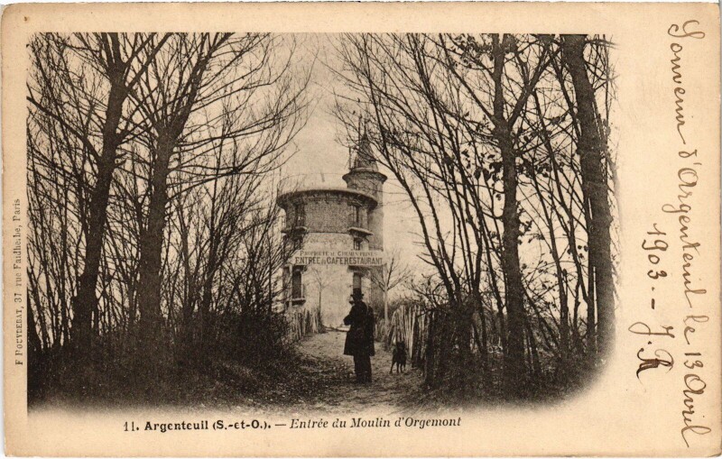 Carte postale ancienne Argenteuil Entree du Moulin d'Orgemont France à Argenteuil