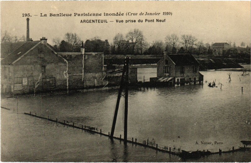 Carte postale ancienne Argenteuil Vue prise du Pont-Neuf France à Argenteuil