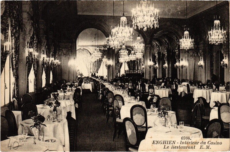 Carte postale ancienne Enghien les Bains Interieur du Casino, Le Restaurant France à Enghien-les-Bains