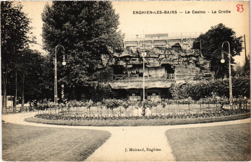 Carte postale ancienne Enghien les Bains Le Casino, La Grotte France à Enghien-les-Bains