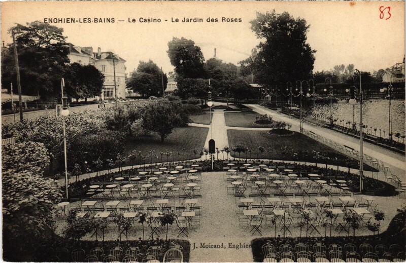 Carte postale ancienne Enghien les Bains Le Casino, Le Jardin des Roses France à Enghien-les-Bains