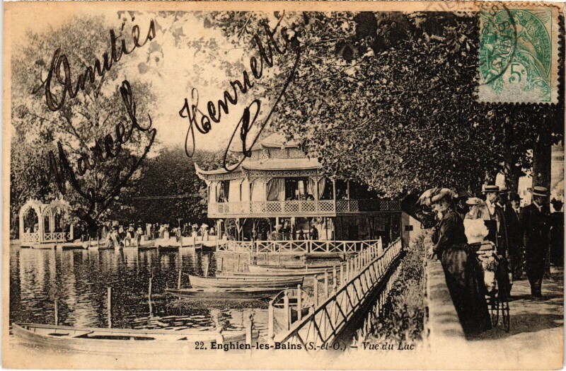 Carte postale ancienne Enghien les Bains Vue du Lac France à Enghien-les-Bains
