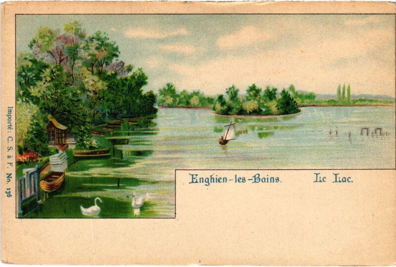Carte postale ancienne Enghien les Bains Le Lac France à Enghien-les-Bains