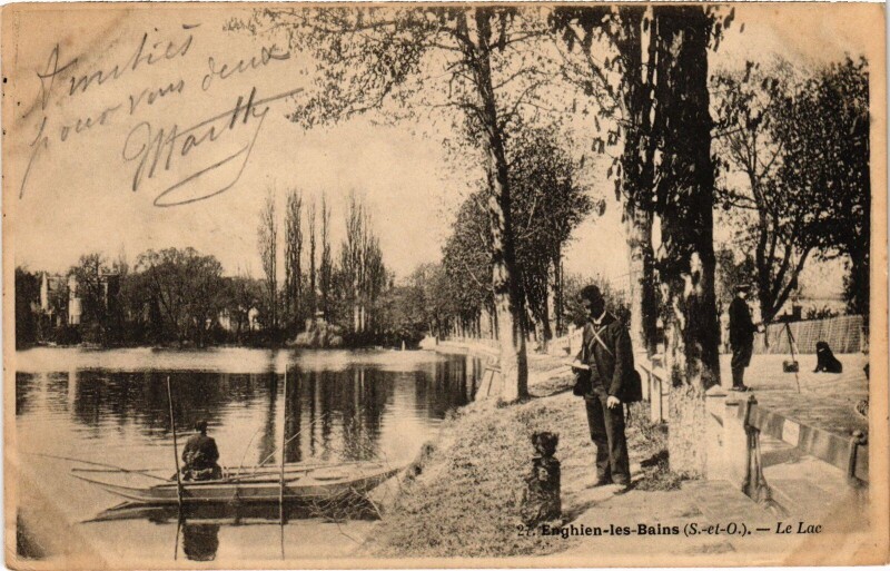 Carte postale ancienne Enghien les Bains Le Lac France à Enghien-les-Bains