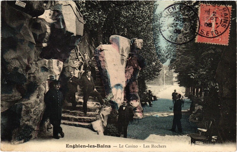 Carte postale ancienne Enghien les Bains Le Casino, Les Rochers France à Enghien-les-Bains