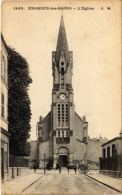 Carte postale ancienne Enghien les Bains L'Eglise France à Enghien-les-Bains