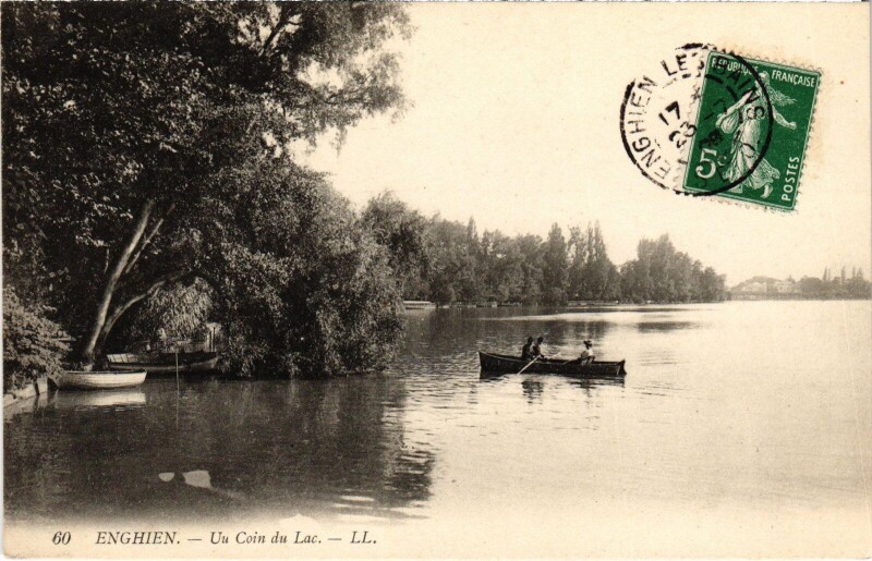 Carte postale ancienne Enghien les Bains Un Coin du Lac France à Enghien-les-Bains