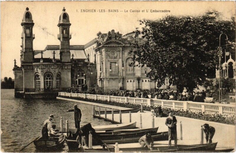 Carte postale ancienne Enghien les Bains Le Casino et l'Embarcadere France à Enghien-les-Bains
