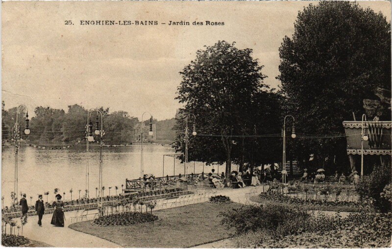 Carte postale ancienne Enghien les Bains Jardins des Roses France à Enghien-les-Bains