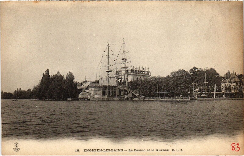 Carte postale ancienne Enghien les Bains Le Casino et le Kursaal France à Enghien-les-Bains