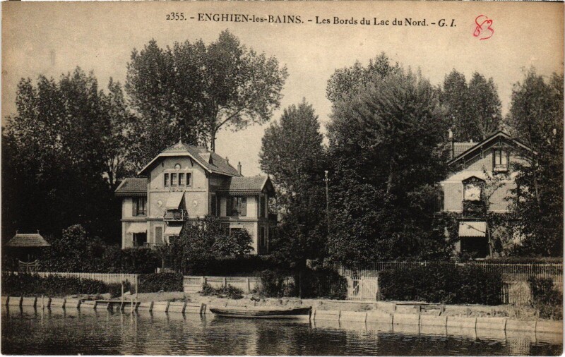 Carte postale ancienne Enghien les Bains Les Bords du Lac du Nord France à Enghien-les-Bains