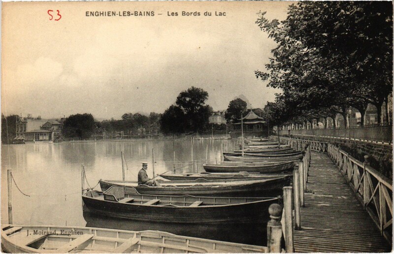 Carte postale ancienne Enghien les Bains Les Bords du Lac France à Enghien-les-Bains