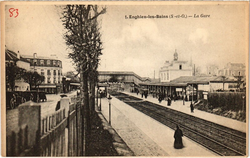 Carte postale ancienne Enghien les Bains La Gare France à Enghien-les-Bains