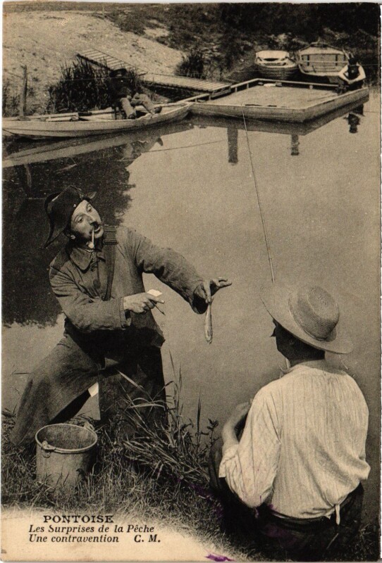 Carte postale ancienne Pontoise Les Surprises de la Peche France à Pontoise