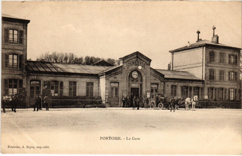 Carte postale ancienne Pontoise La Gare France à Pontoise