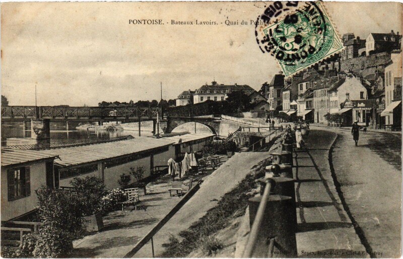 Carte postale ancienne Pontoise Bateaux Lavoirs France à Pontoise