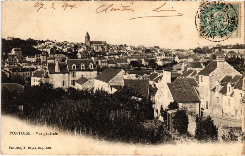 Carte postale ancienne Pontoise Vue Generale France à Pontoise