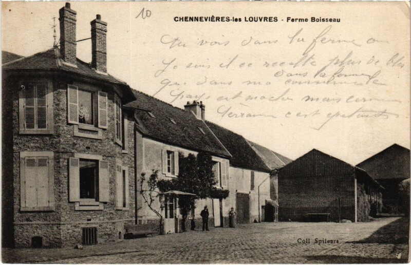Carte postale ancienne Louvres Ferme Boisseau France à Louvres