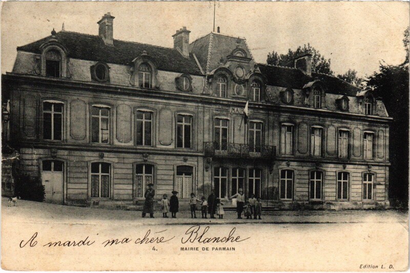 Carte postale ancienne Parmain La Mairie France à Parmain