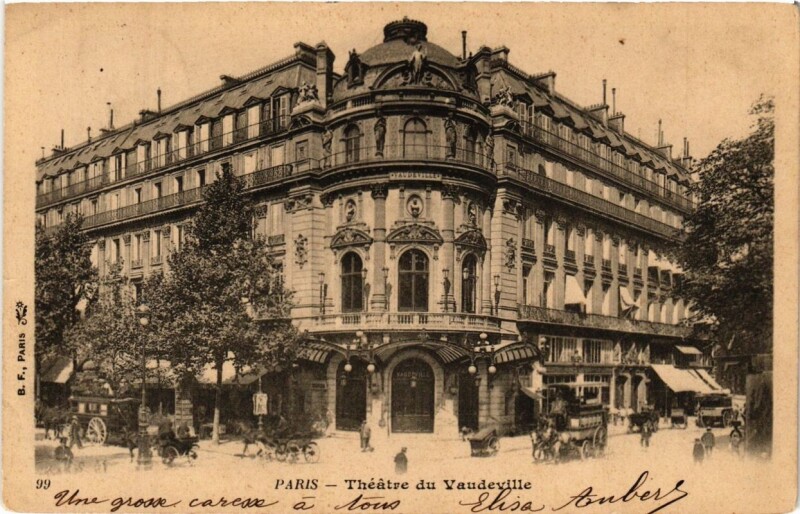 Carte postale ancienne Paris 9e - Theatre du Vaudeville à Paris 9e