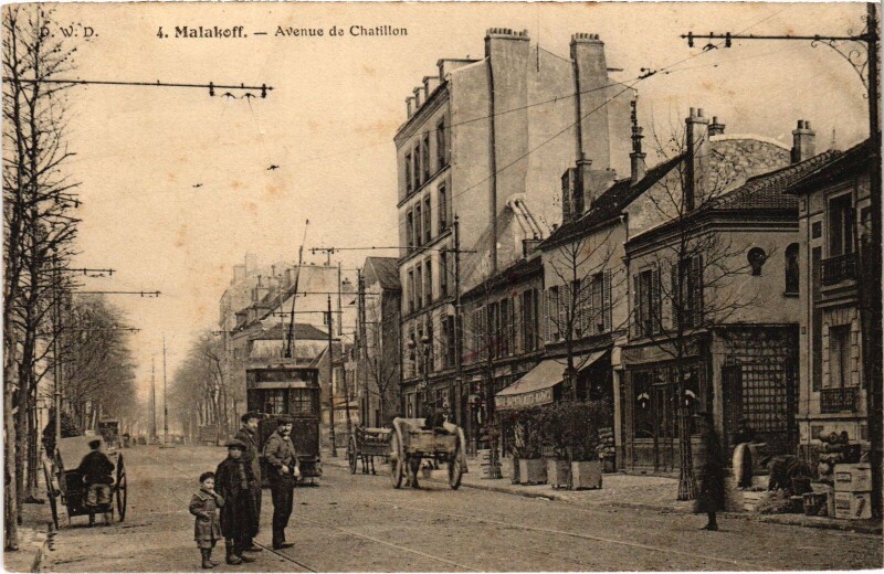 Carte postale ancienne Malakoff Avenue de Chatillon France à Malakoff