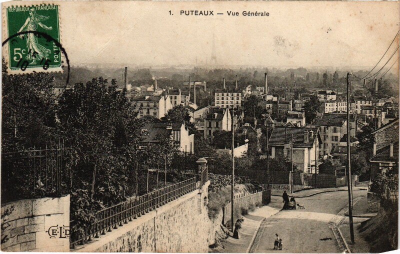 Carte postale ancienne Puteaux Vue Generale France à Puteaux