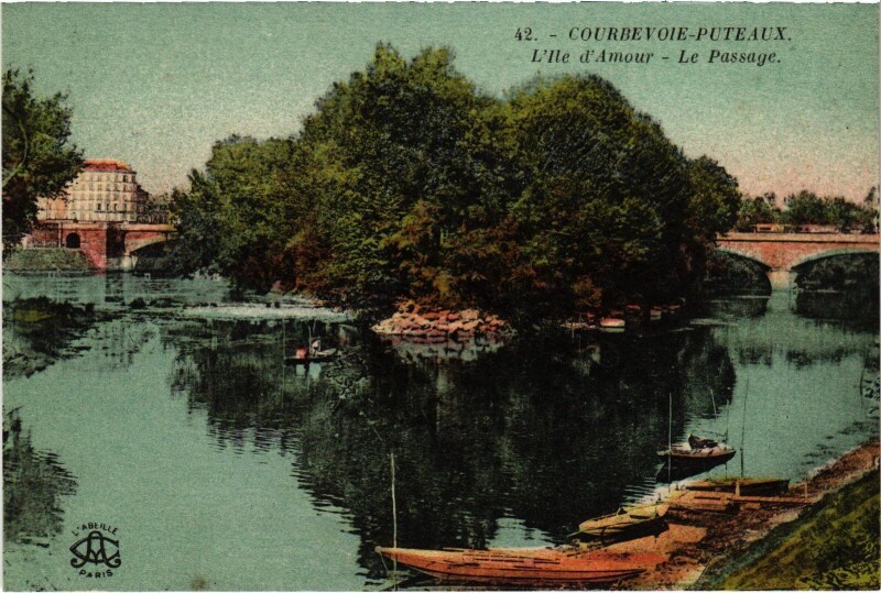 Carte postale ancienne Puteaux L'Ile d'Amour, Le Passage France à Puteaux