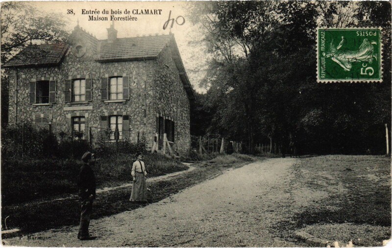 Carte postale ancienne Clamart Entree du Bois, Maison Forestiere France à Clamart