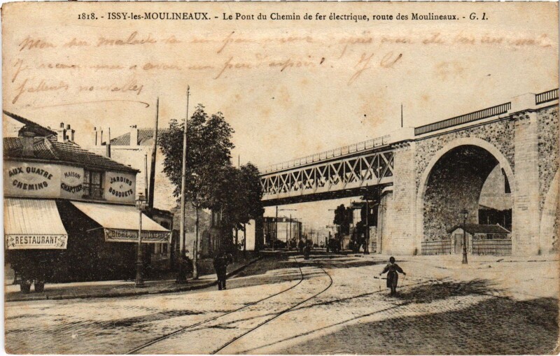 Carte postale ancienne Issy-les-Moulineaux Le Pont du Chemin de Fer France à Issy-les-Moulineaux