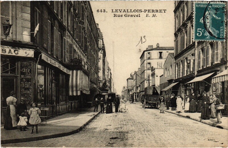 Carte postale ancienne Levallois-Perret Rue Gravel France à Levallois-Perret