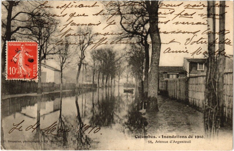 Carte postale ancienne Colombes Avenue d'Argenteuil France à Colombes