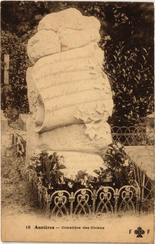 Carte postale ancienne Asnieres Cimetiere des Chiens France
