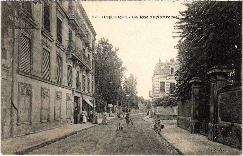 Carte postale ancienne Asnieres La Rue de Nanterre France à Nanterre