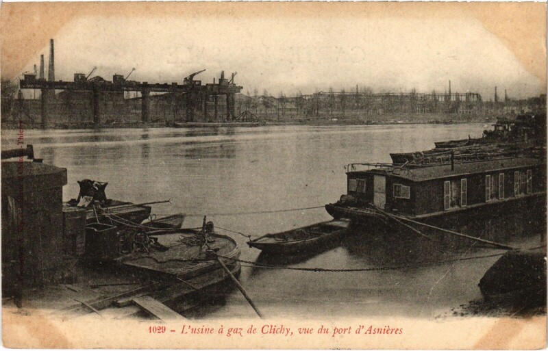 Carte postale ancienne Asnieres L'usine a gaz de Clichy France à Asnières-sur-Seine