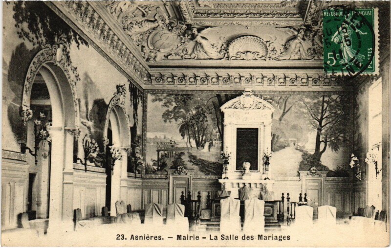 Carte postale ancienne Asnieres Mairie, La Salle des Mariages France