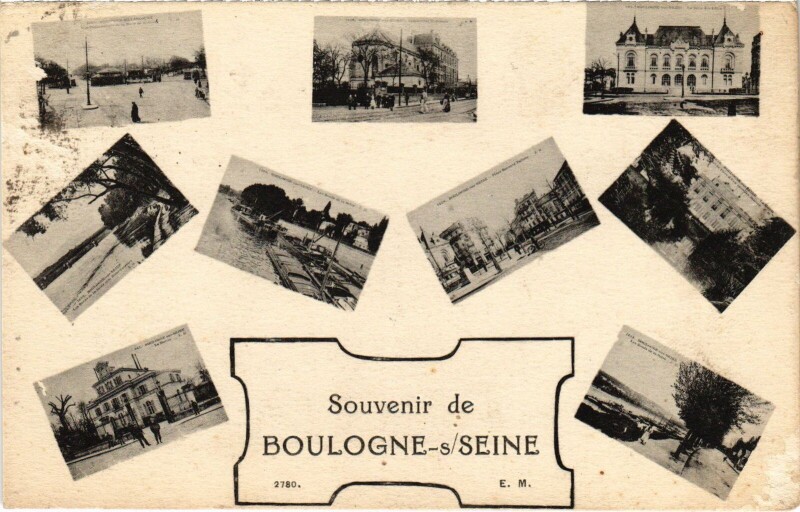 Carte postale ancienne Souvenir de Boulogne sur Seine France