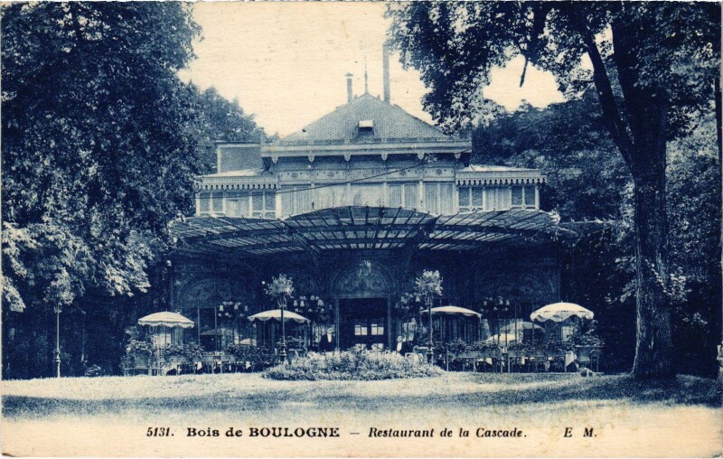 Carte postale ancienne Bois de Boulogne - Restaurant de la Cascade à Paris 16e