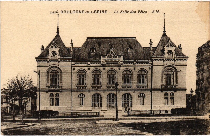 Carte postale ancienne Boulogne sur Seine La Salle des Fetes France